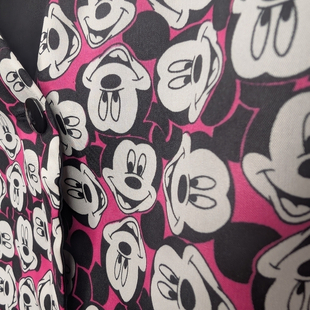 Vintage Disney Mickey Unlimited One Size Fits Most Button Down Mikey Pink Vest - Picture 6 of 10